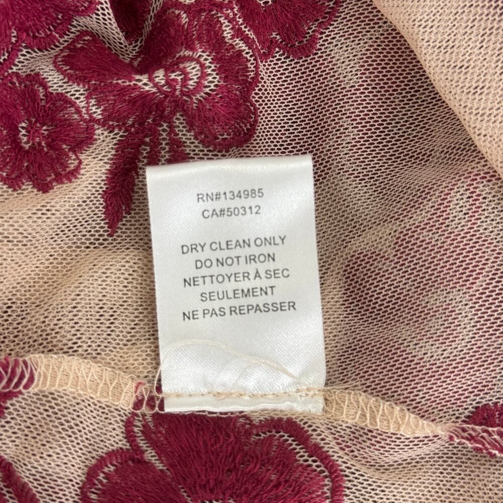 For Love & Lemons Temecula Maxi Dress Raspberry Wine Floral Lace Size Large - Picture 11 of 16